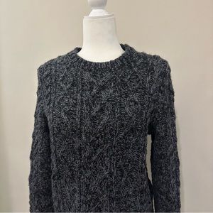 BNWT Banan republic wool thick warm cable knit sweater charcoal gray